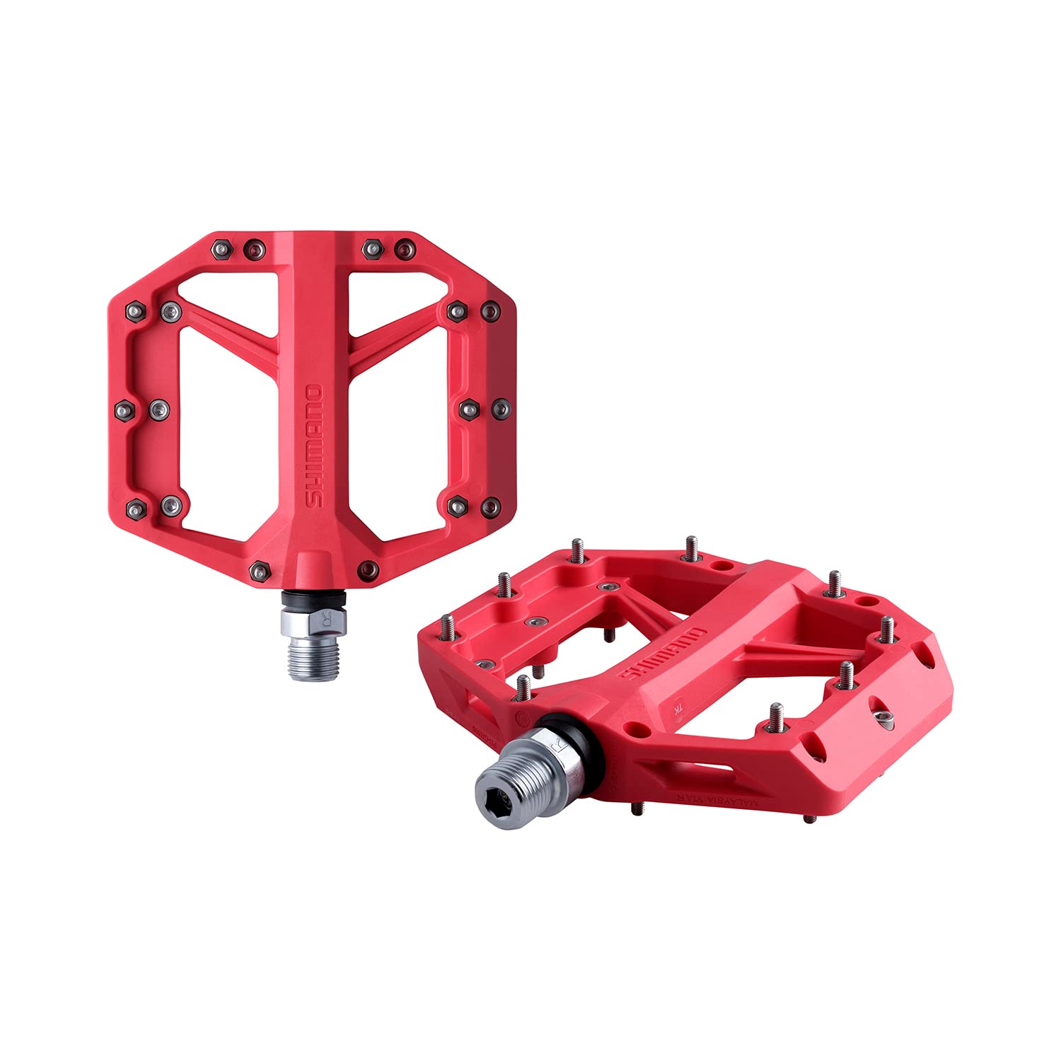Amazon | SHIMANO PD-GR400 Flat Pedal, Red | シマノ(SHIMANO) | ペダル